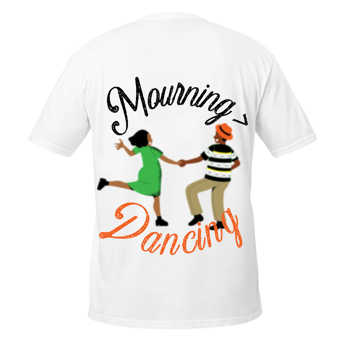 2BT1 white tee, Mourning to Dancing design