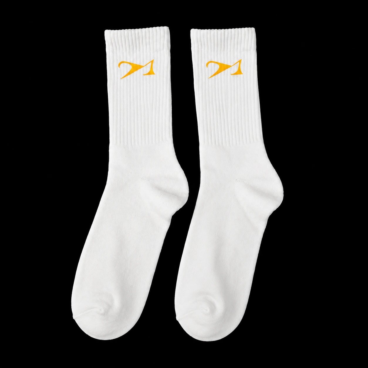 White 2BT1 socks with yellow mark